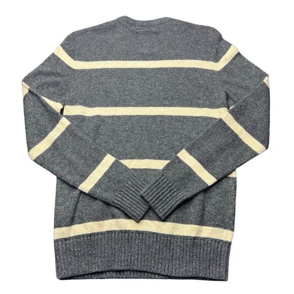American Eagle Sweater Small Gray Wool Blend Striped Men Athletic Fit - Picture 2 of 8